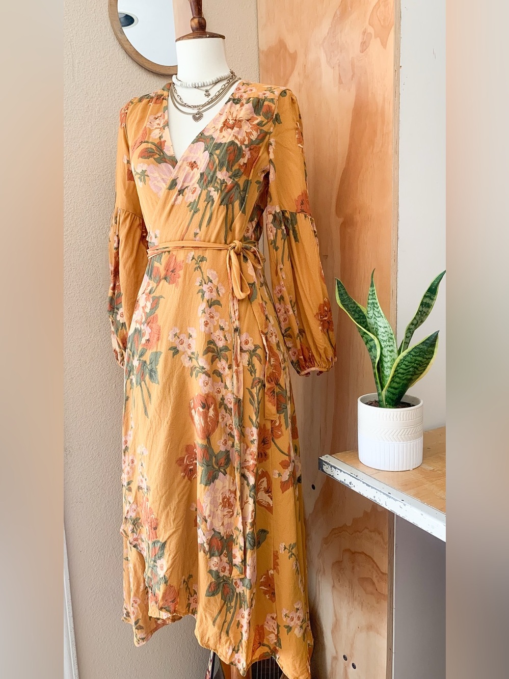 Christy Dawn Floral Wrap Dress Medium